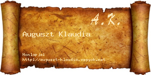 Auguszt Klaudia névjegykártya