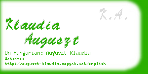 klaudia auguszt business card